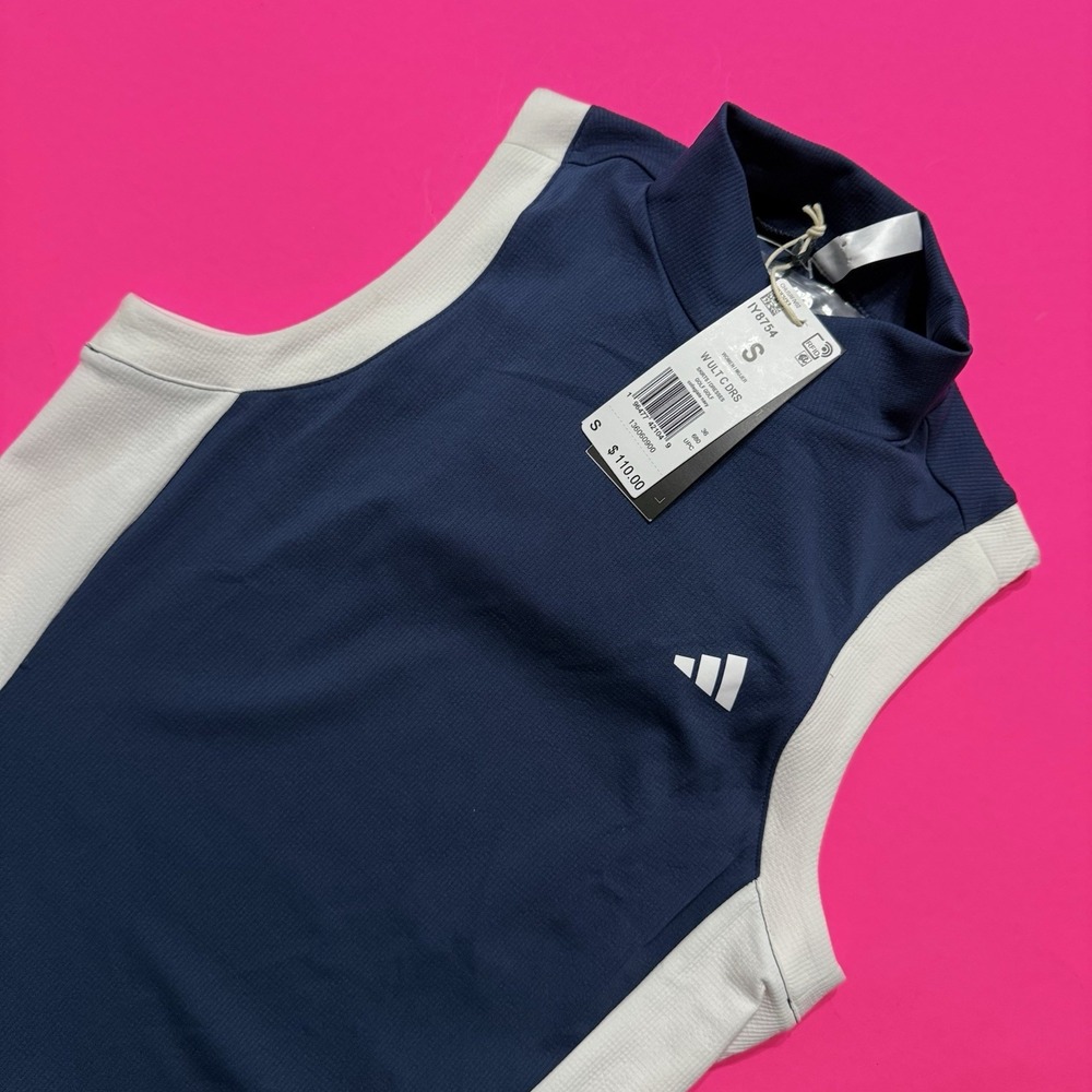 New Adidas Golf Dress Women Navy Whitw Ultimate365 Ribbed IY8754 Size Small